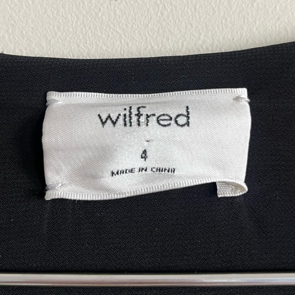 Aritzia Wilfred Aubagne Black Midi Dress Adjustable  Wrap - Picture 3 of 12